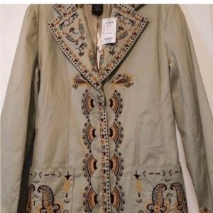 embroidered coat M NWT